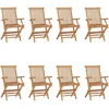 Image de Chaises Pliables De Jardin Lot De 8 Bois De Teck Solide Vidaxl
