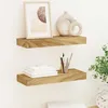 Image de vidaXL Étagères Murales 2 pcs Tablettes avec Rangement Suspendues Meubles de Salon Chambre à Coucher 40x15x4 cm 340754