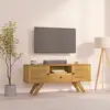 Image de Meuble Tv 110x30x35 Cm Bois De Teck Solide Vidaxl
