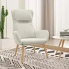 Image de vidaXL Chaise de relaxation Blanc crème Velours 341360