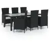 Image de Vidaxl salon de jardin 7 pcs avec coussins résine tressée noir