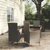 Image de vidaXL Ensemble à manger dextérieur 5pcs coussins résine tressée gris 3094935