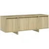 Image de Meuble Tv Chêne Sonoma 120x30x40,5 Cm Bois D'ingénierie Vidaxl