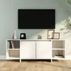 Image de vidaXL Meuble TV blanc 130x35x50 cm bois dingénierie 809584