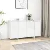Image de Buffet Blanc Brillant 135x41x75 Cm Bois D'ingénierie Vidaxl