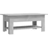 Image de Table Basse Gris Béton 102x55x42 Cm Bois D'ingénierie Vidaxl