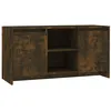 Image de Meuble Tv Ch  ne Fum © 102x37,5x52,5 Cm Bois D'ing ©nierie Vidaxl