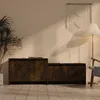 Image de Meuble Tv Chêne Fumé 146,5x35x50 Cm Bois D'ingénierie Vidaxl