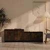 Image de vidaXL Meuble TV Chêne fumé 146 5x35x50 cm Bois dingénierie 813026