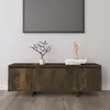 Image de vidaXL Meuble TV Chêne fumé 120 × 30 × 40.5 cm Aggloméré