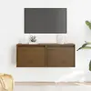 Image de Armoires Murales 2pcs Marron Miel 45x30x35cm Bois De Pin Massif Vidaxl