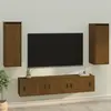 Image de Armoires Murales 2pcs Marron Miel 30x30x80cm Bois De Pin Massif Vidaxl