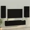 Image de Armoires Murales 2 Pcs Noir 30x30x80 Cm Bois De Pin Massif Vidaxl