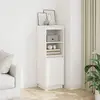 Image de Buffet Haut Blanc 37x34x110 Cm Bois Massif De Pin Vidaxl