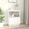 Image de Buffet Blanc 60x34x75 Cm Bois Massif De Pin Vidaxl