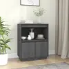 Image de Buffet Gris 60x34x75 Cm Bois Massif De Pin Vidaxl