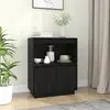 Image de Buffet Noir 60x34x75 Cm Bois Massif De Pin Vidaxl