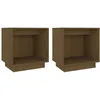 Image de Tables De Chevet 2pcs Marron Miel 40x30x40cm Bois De Pin Solide Vidaxl