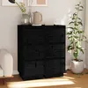 Image de Buffets 2 Pcs Noir 32x34x75 Cm Bois Massif De Pin Vidaxl