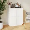 Image de Buffet Blanc 60x34x75 Cm Bois Massif De Pin Vidaxl