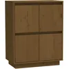Image de Buffet Marron Miel 60x34x75 Cm Bois Massif De Pin Vidaxl