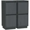 Image de Buffets 2 Pcs Gris 31,5x34x75 Cm Bois Massif De Pin Vidaxl