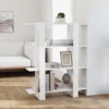 Image de vidaXL Bibliothèque-Séparateur de pièce Blanc brillant 100x30x1235 cm