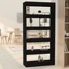 Image de Bibliothèque - VidaXL - 811719 - Noir - Bois dingénierie - 80x30x166 cm