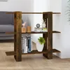 Image de Bibliothèque - Chêne fumé - 100x30x87 cm - Meuble de salon - Style classique - Séparateur de pièce