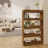 Image de vidaXL Bibliothèque/Séparateur de pièce Chêne fumé Bois dingénierie 813620