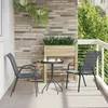 Image de vidaXL Chaises empilables de jardin lot de 2 Gris Tissu textilène 318778