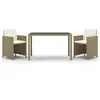 Image de Vidaxl ensemble à manger de jardin et coussins 3 pcs poly rotin beige