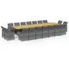 Image de Vidaxl ensemble à manger de jardin coussins 19 pcs gris résine tressée