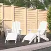 Image de Chaises De Jardin Adirondack Lot De 2 Repose-pieds Pehd Blanc Vidaxl