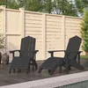 Image de Chaises Adirondack Lot De 2 Avec Repose-pieds Pehd Anthracite Vidaxl