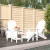 Image de Chaises De Jardin Adirondack Repose-pied Table Pehd Blanc Vidaxl