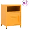 Image de Tables De Chevet 2 Pcs Jaune Moutarde 35x35x51 Cm Acier Vidaxl