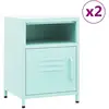 Image de Tables De Chevet 2 Pcs Vert Menthe 35x35x51 Cm Acier Vidaxl