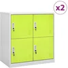 Image de Armoires À Casiers 2 Pcs Gris Clair Et Vert 90x45x92,5 Cm Acier Vidaxl