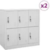 Image de Armoires À Casiers 2 Pcs Gris Clair 90x45x92,5 Cm Acier Vidaxl