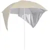 Image de Parasol De Plage Avec Parois Latérales Sable 215 Cm Vidaxl