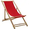 Image de Chaise De Terrasse Bambou Et Toile Rouge Vidaxl