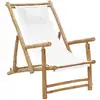 Image de Chaise De Terrasse Bambou Et Toile Blanc Crème Vidaxl