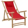 Image de Chaise De Terrasse Bambou Et Toile Rouge Vidaxl