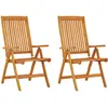 Image de Chaises De Jardin Pliables Lot De 2 Bois D'eucalyptus Massif Vidaxl