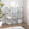 Image de vidaXL Organiseur de rangement en cube avec 9 cubes et portes en PP transparent 340557