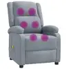 Image de Vidaxl fauteuil de massage gris clair tissu