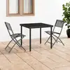 Image de Chaises D'extérieur Pliables Lot De 2 Noir Acier Et Textilène Vidaxl