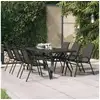 Image de Table de jardin noir 180x80x70 cm acier et verre