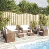 Image de vidaXL Salon de Jardin 8 pcs avec Coussins Meubles dExtérieur Mobilier de Patio Meubles de Terrasse Mobilier de Jardin 3095943